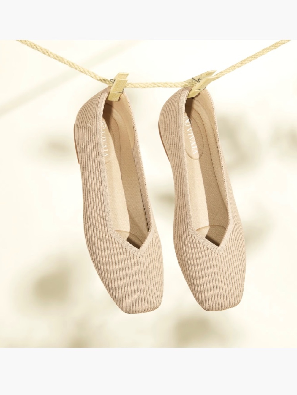 Vivaia Square-Toe V-Cut Flats Margot 2.0 Size 37EU